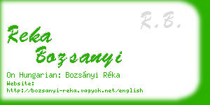 reka bozsanyi business card