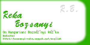 reka bozsanyi business card